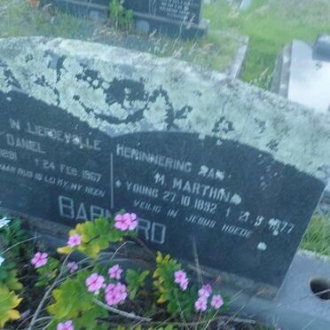 BARNARD Daniel 1891-1967 & M. Marthina YOUNG 1892-1977