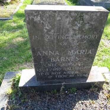 BARNES Anna Maria nee AINSLIE 1910-1979