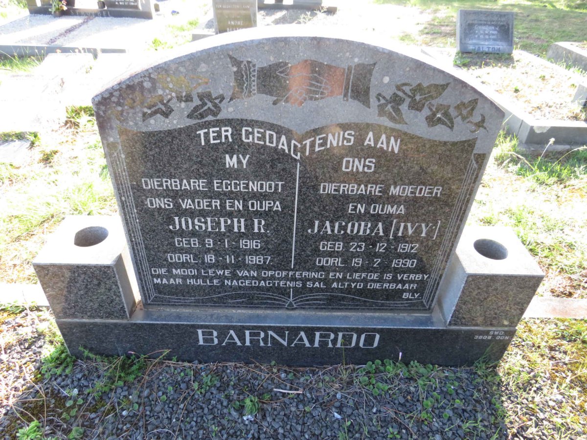 BARNARDO Joseph R. 1916-1987 &amp; Jacoba 1912-1990