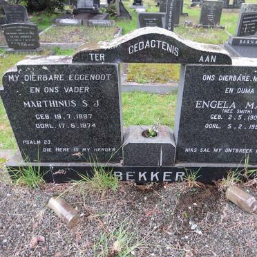 BEKKER Marthinus S.J. 1887-1974 & Engela Maria SMITH 1908-1995