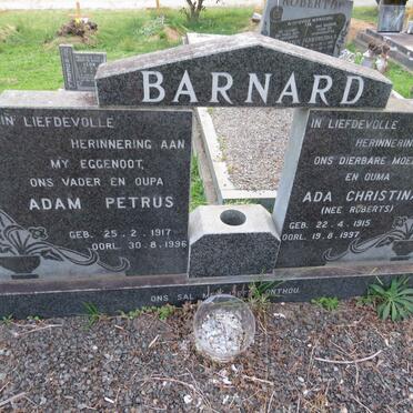 BARNARD Adam Petrus 1917-1996 & Ada Christina ROBERTS 1915-1997