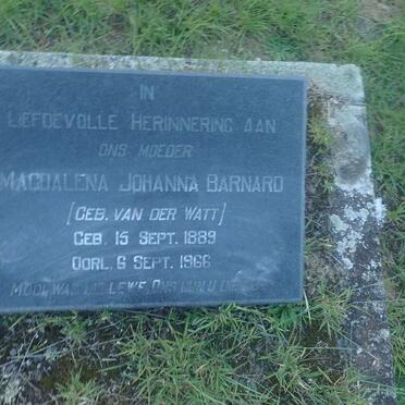 BARNARD Magdalena Johanna nee VAN DER WATT 1889-1966