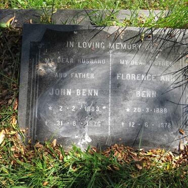 BENN John 1883-1976 &amp; Florence Ann 1888-1978
