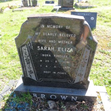 BROWN Sarah Eliza nee ROSSLEE 1907-1978