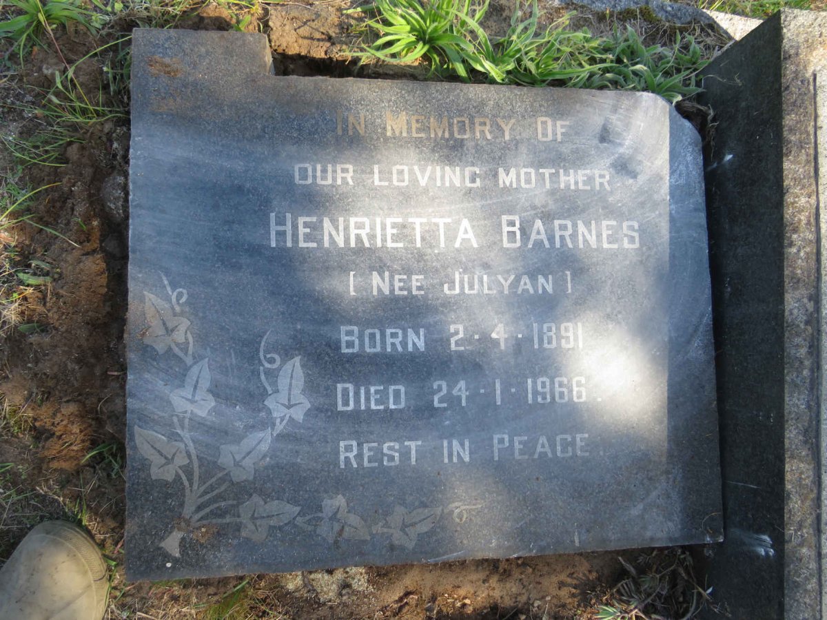 BARNES Henrietta nee JULYAN 1891-1966