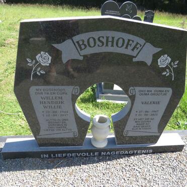 BOSHOFF Willem Hendrik Willie 1944-2017 &amp; Valerie 1947-2021