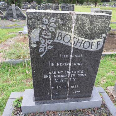 BOSHOFF Matty nee MEYER 1922-1977