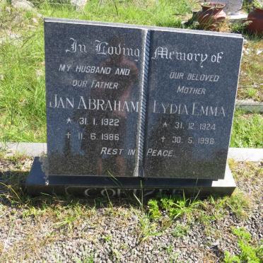 COETZEE Jan Abraham 1922-1986 &amp; Lydia Emma 1924-1998