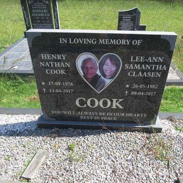 COOK Henry Nathan 1976-2017 &amp; Lee-Ann Samantha Claasen 1982-2017