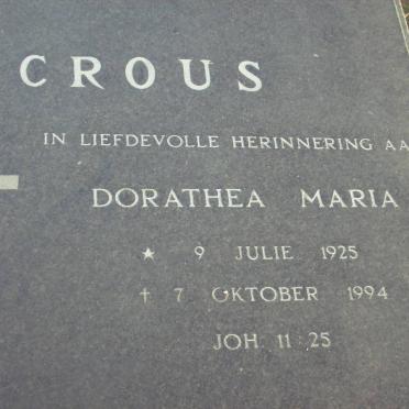 CROUS Dorathea Maria 1925-1994
