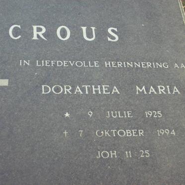CROUS Dorathea Maria 1925-1994