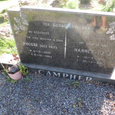 CAMPHER J.J. 1910-1991 &amp; Phoebe TAIT 1907-1984