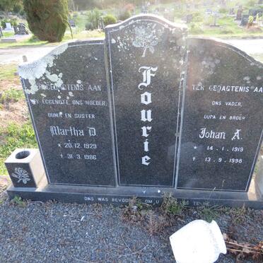 FOURIE Johan A. 1919-1998 & Martha D. 1929-1986