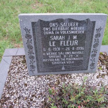 FLEUR Sarah J.M., le 1931-1996 