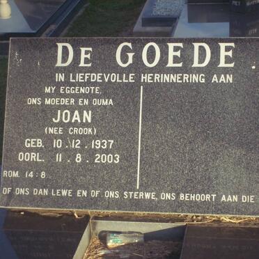 GOEDE Joan, de nee CROOK 1937-2003