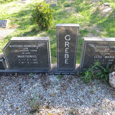 GREBE Marthinus 1931-1993 &amp; Elsie Maria 1936-1995