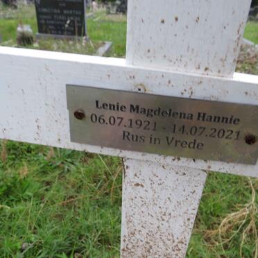 HANNIE Lenie Magdalena 1921-2021