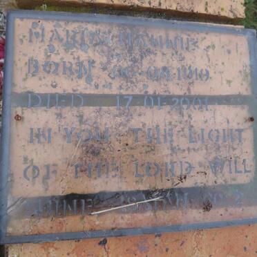 HANNIE Maria 1919-2001