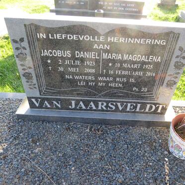 JAARSVELDT Jacobus Daniel, van 1923-2008 & Maria Magdalena 1925-2016