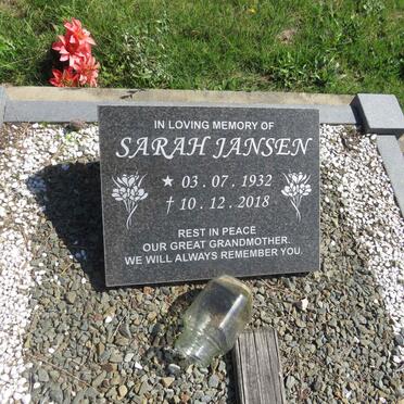 JANSEN Sarah 1932-2018