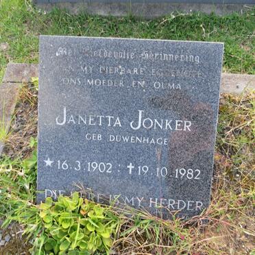 JONKER Janetta nee DUWENHAGE 1902-1982