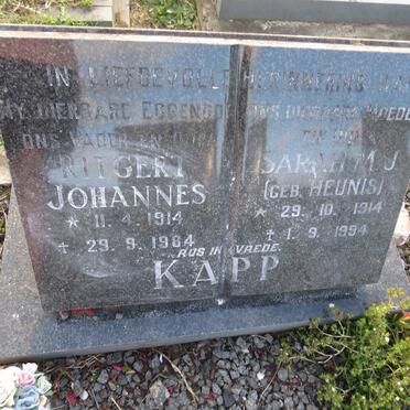 KAPP Ritgert Johannes 1914-1984 & Sarah M.J. HEUNIS 1914-1994