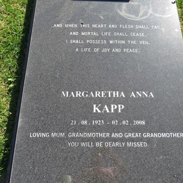 KAPP Margaretha Anna 1923-2008