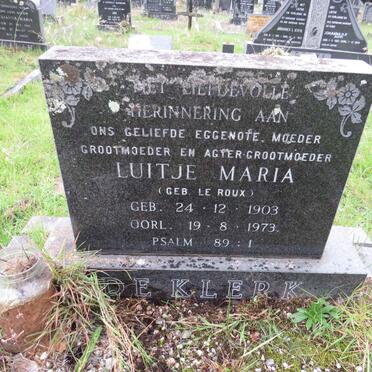 KLERK Luitje Maria, de nee LE ROUX 1903-1973