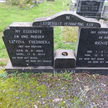 KAPP Renier 1914-1990 & Levina Fredrieka VAN ROOYEN 1922-1974