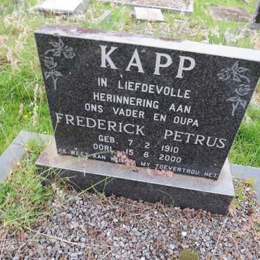 KAPP Frederick Petrus 1910-2000