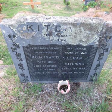 KITCHING Salman J. 1885-1971 & Maria Francis BASHFORD 1886-1963