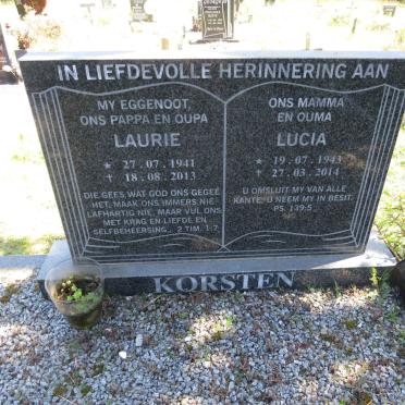 KORSTEN Laurie 1941-2013 &amp; Lucia 1943-2014