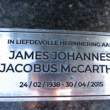 MCCARTHY James Johannes Jacobus 1938-2015
