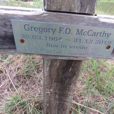 MCCARTHY Gregory F.D. 1964-2018
