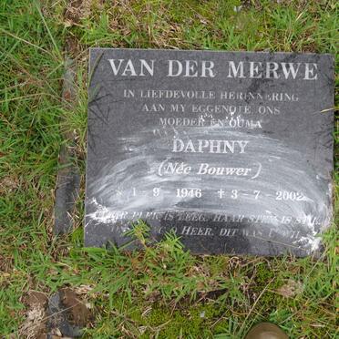 MERWE Daphny, van der nee BOUWER 1946-2002