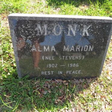 MONK Alma Marion nee STEVENS 1902-1986