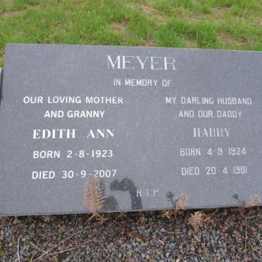 MEYER Harry 1924-1981 & Edith Ann 1923-2007