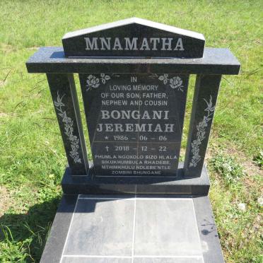 MNAMATHA Bongani Jeremiah 1986-2018