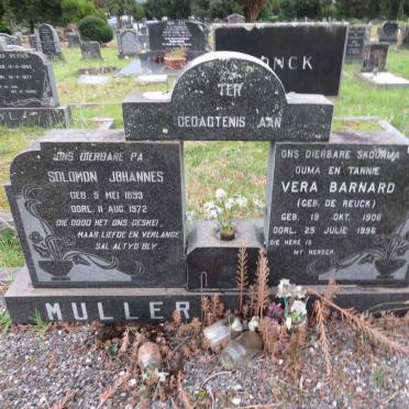 MULLER Solomon Johannes 1899-1972 & Vera Barnard DE REUK 1906-1996