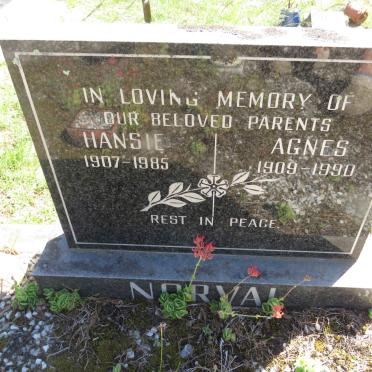 NORVAL Hansie 1907-1985 & Agnes 1909-1990