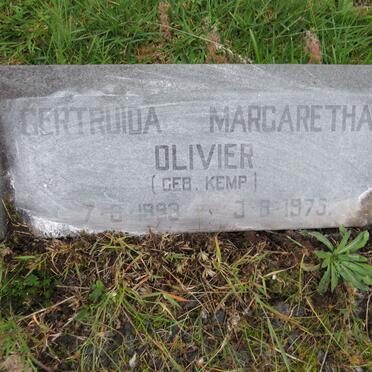 OLIVIER Gertruida Margaretha nee KEMP 1893-1975