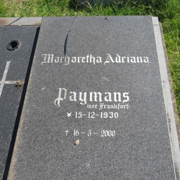 PAYMANS Margaretha Adriana nee FRANKFORT 1930-2008