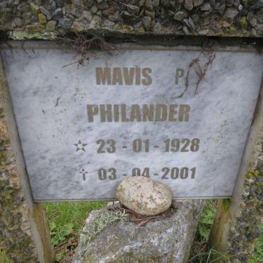 PHILANDER Mavis P. 1928-2001