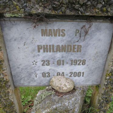 PHILANDER Mavis P. 1928-2001