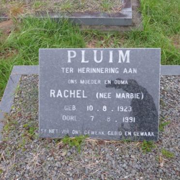 PLUIM Rachel nee MARBIE 1923-1991
