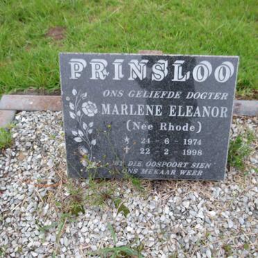 PRINSLOO Marlene Eleanor nee RHODE 1974-1998