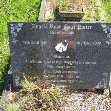 POTTER Angela Rose Fouet nee GRIMSHAW 1916-2009