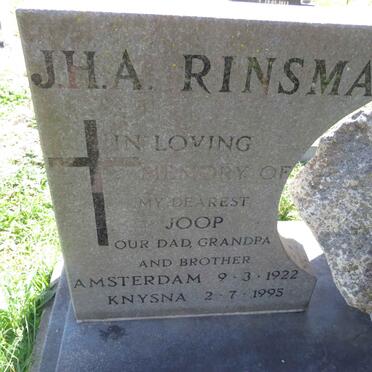 RINSMA J.H.A. 1922-1995
