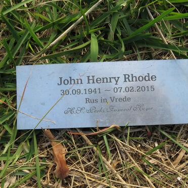 RHODE John Henry 1941-2015