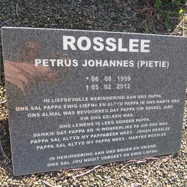 ROSSLEE Petrus Johannes 1959-2012